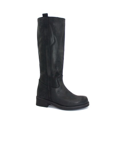 1 - LATIKA JESSICA nero scarpe donna stivale alto pelle tacco basso