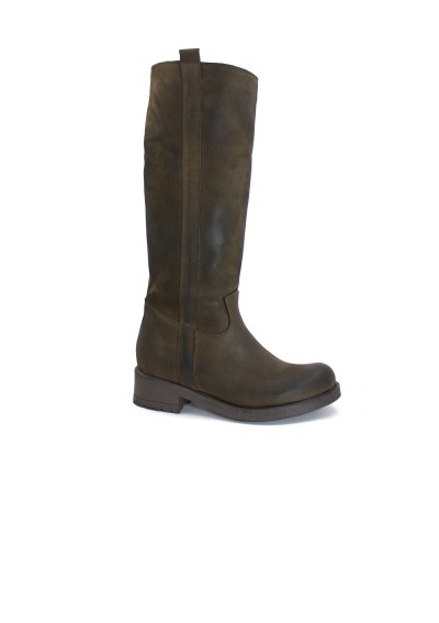 1 - LATIKA JESSICA testa moro marrone scarpe donna stivale alto pelle tacco basso