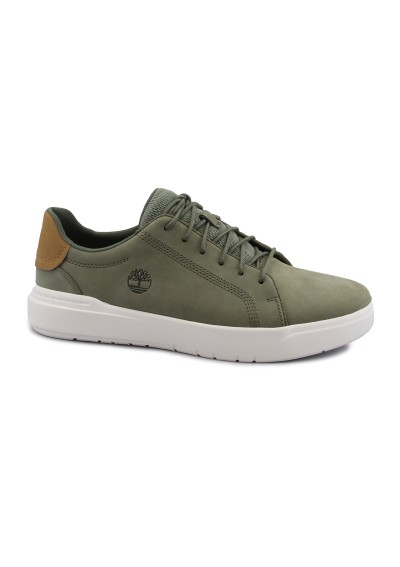 1 - TIMBERLAND A5TZD SENECA BAY deep lichen green verde scarpe uomo sneakers lacci pelle tessuto