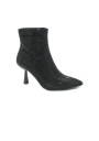 1 - KEYS 8770 black nero tessuto strass scarpe donna stivaletto mid tacco 6,5