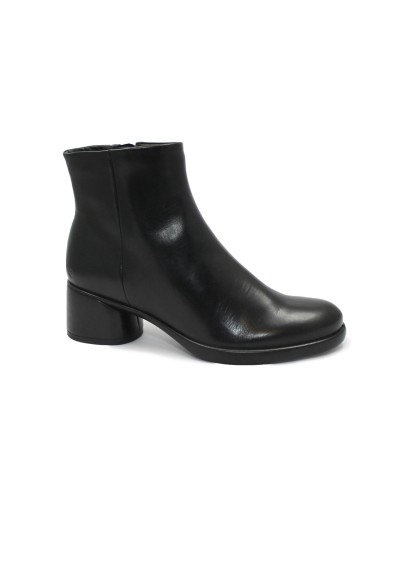 1 - ECCO 222413 SCULPTED black nero scarpe donna stivaletto zip pelle tacco