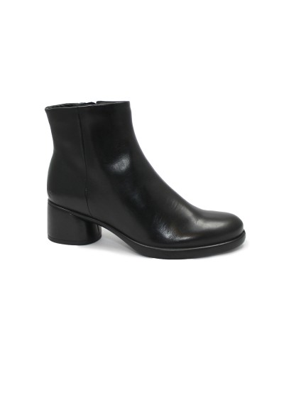 2 - ECCO 222413 SCULPTED black nero scarpe donna stivaletto zip pelle tacco