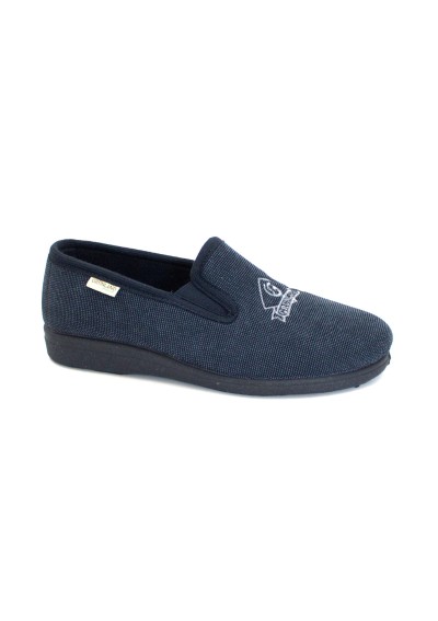 1 - GRUNLAND EZIO PA0176 blu ciabatte pantofole slip on uomo panno