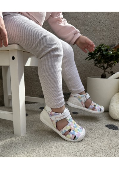 2 - BIOMECANICS 252110 blanco bianco scarpe bambina sandali strappo gabbietta pelle cuoricini