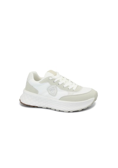 1 - BLAUER LYNN01 white bianco  scarpe donna sneakers pelle lacci