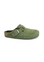 1 - BIRKENSTOCK BOSTON 1025667 shearling thyme verde ciabatta zoccolo donna fibbia lana