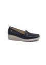 1 - VALLEVERDE 11052 navy blu scarpe donna mocassino slip on forata elastico zeppetta