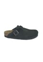 1 - BIRKENSTOCK BOSTON 1026172 corduroy black nero ciabatta zoccolo donna fibbia pelle