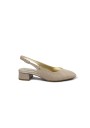 1 - VALLEVERDE 28060 gold oro scarpe donna ballerina slingback tacco tallone aperto cinturino