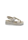 1 - VALLEVERDE 32120 ecru beige sandali donna zeppa cinturino elastico pelle
