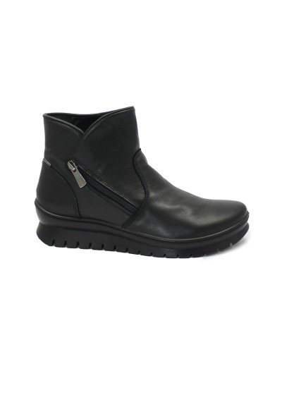 1 - IGI&CO 66586 nero scarpe donna stivaletti tronchetti  pelle zip goretex