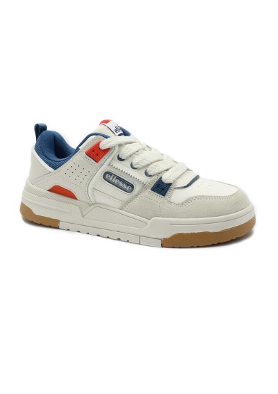 1 - ELLESSE off white  bianco blu scarpe uomo sneakers lacci pelle