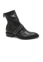 1 - DIVINE FOLLIE KMCD nero stivaletto donna pelle cerniera borchie