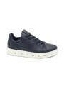 1 - ECCO 520884 STREET 720 M marine blu scarpe uomo sneakers gore-tex pelle lacci