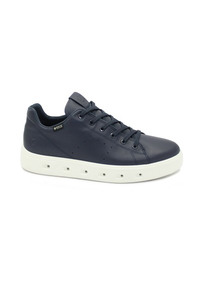 1 - ECCO 520884 STREET 720 M marine blu scarpe uomo sneakers gore-tex pelle lacci