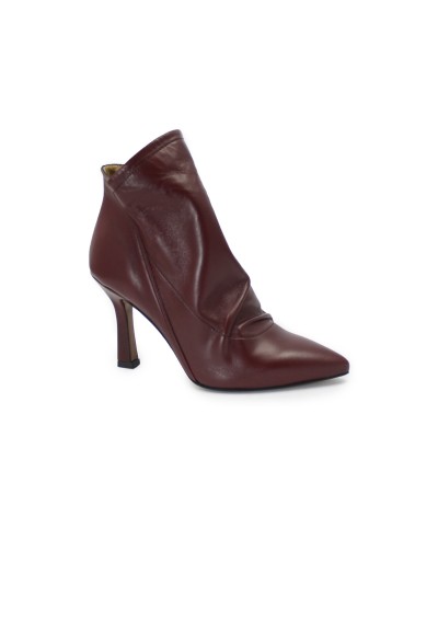 1 - ROMANO FUNNY VINO bordeux stivaletti donna nappa pelle tacco zip