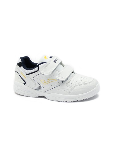 1 - JOMA W. SCHOOL JR white mustard bianco scarpe bambino sneaker strappo