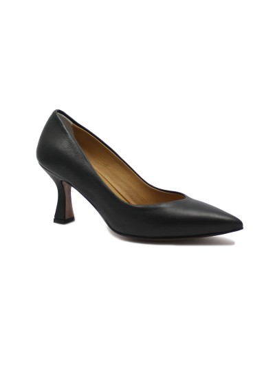 1 - ROMANO BARBARA NERO decolletè donna nappa pelle tacco sacchetto