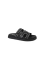 1 - STEVE MADDEN MISSILE-S MISS12S1 black nero pelle ciabatte donna strappo fasce borchie