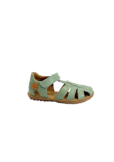 1 - NATURINO SEE 500724 sage verde scarpe sandalo bambino tallone punta chiusa pelle strappo