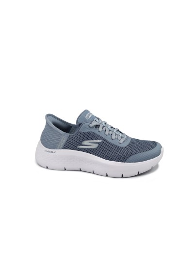 2 - SKECHERS 124836 GO WALK FLEX blu scarpe donna sneakers memory foam slip-ins VEGAN