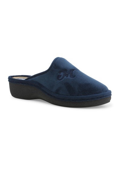 1 - MELLUSO PD407W blu pantofole donna tessuto memory foam