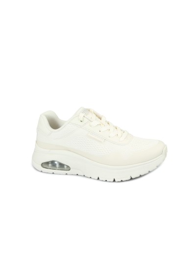 1 - SKECHERS 177794 UNO FLEX off white bianco scarpe donna sneakers air cooled memory foam