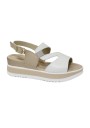 1 - VALLEVERDE 32110 bianco sandali donna zeppa cinturino elastico pelle