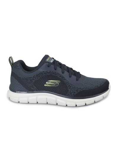 1 - SKECHERS 232699 GLENDOR navy lime scarpe uomo memory foam lacci