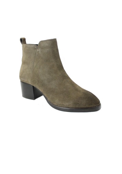 1 - CAFè NOIR GA6332 taupe stivaletti donna tronchetto in pelle scamosciata zip tacco