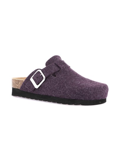 1 - GRUNLAND HOLA CB2241 melanzana viola ciabatte pantofole donna feltro fibbia re-soft