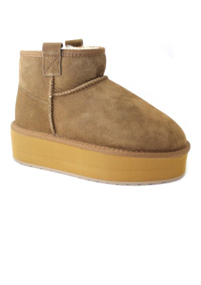 1 - EMU AUSTRALIA W13073 chestnut marrone scarpe donna stivaletti camoscio montone pelo