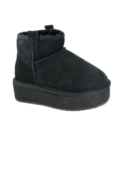 1 - EMU AUSTRALIA W13073 chestnut nere scarpe donna stivaletti camoscio montone pelo