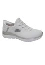 1 - SKECHERS 150123 SKECHERS SLIP-INS white silver bianco scarpe donna lacci memory foam VEGAN