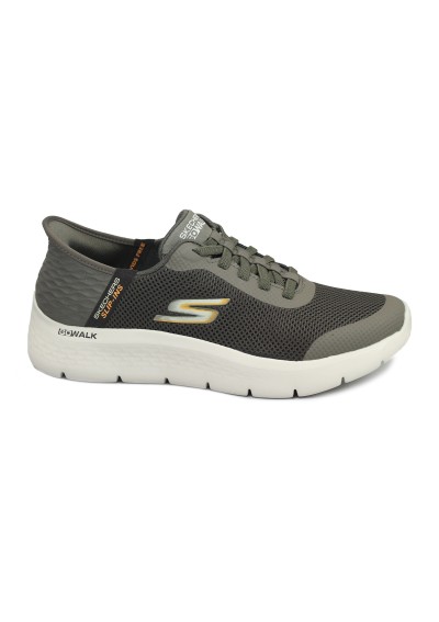 1 - SKECHERS 216324 GO WALK FLEX SLIP-INS brown marrone scarpe uomo elastici memory foam