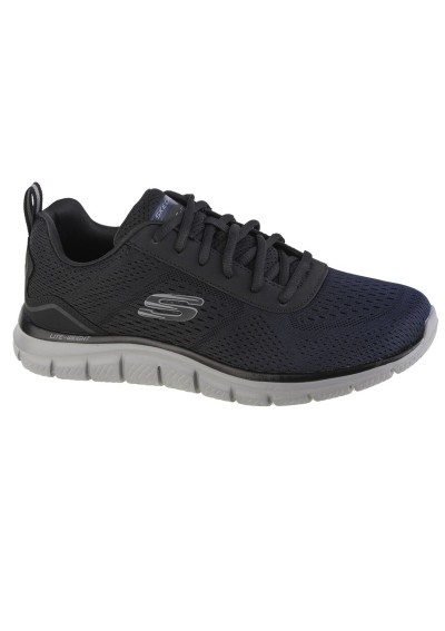 1 - SKECHERS 232399 RIPKENT navy black nero scarpe uomo sneakers lacci memory foam