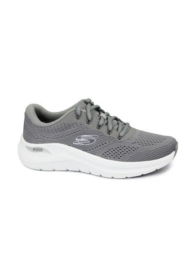 1 - SKECHERS 232700 ARCH FIT gray grigio scarpe uomo sneakers lacci tessuto