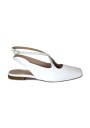 1 - DIVINE FOLLIE ELENA2 bianco scarpa donna ballerina tallone aperto pelle