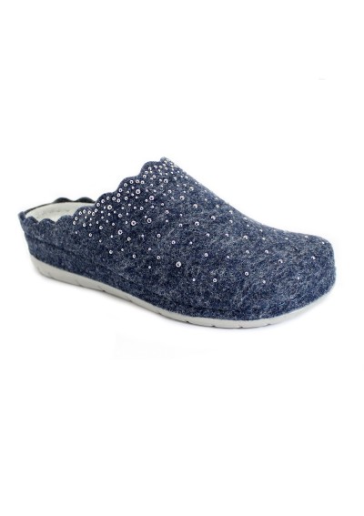 1 - MELLUSO Q61058W blu pantofola comfort donna memory foam