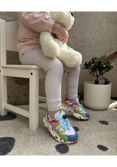 2 - FLOWER MOUNTAIN YAMANO 15497 bermuda white multi sneakers scarpe bambina vegan