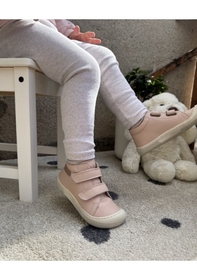 2 - NATURINO AMUR VL 18468 cipria scarpe bambina barefoot strappi pelle primi passi