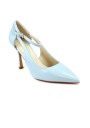 1 - CAFè NOIR NA4030 azzurro cielo scarpe donna decolletè punta tacco laccio alla caviglia pelle