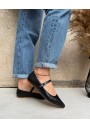 2 - CRISTIN FLAVIA3 nero scarpa donna ballerina punta cinturino