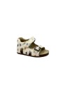 1 - FALCOTTO BEA 0737 milk bianco scarpe sandali bambino tallone pelle strappo fibbia
