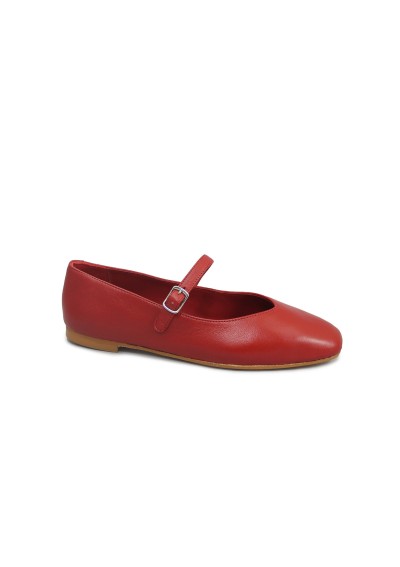 1 - CRISTIN FULVIA2 rosso scarpa donna ballerina punta cinturino