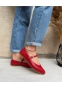 2 - CRISTIN FULVIA2 rosso scarpa donna ballerina punta cinturino