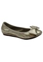 1 - DIVINE FOLLIE CLOE platino scarpe donna ballerine elasticizzata pelle fiocco