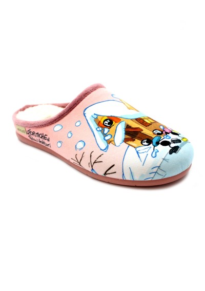 1 - GRUNLAND GAGA CI3201 rosa multi ciabatte pantofola donna tessuto e pelo