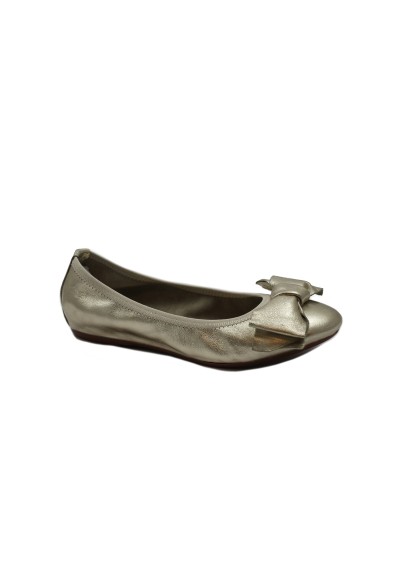 2 - DIVINE FOLLIE CLOE platino scarpe donna ballerine elasticizzata pelle fiocco