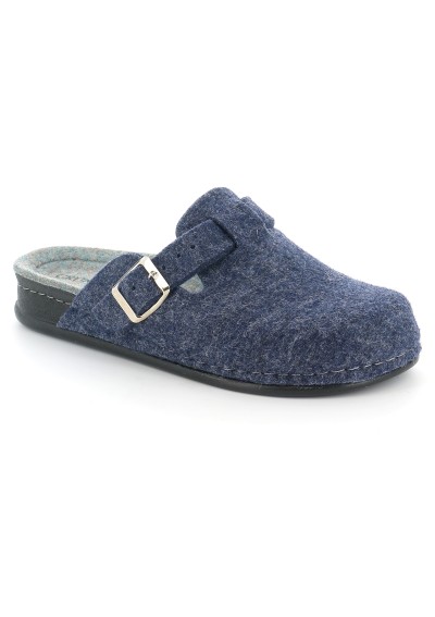 1 - GRUNLAND REPS CI0795 blu ciabatte donna feltro fibbia